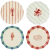 Geen Ontbijtbord rood 4 assorti - h2xd21cm - per stuk