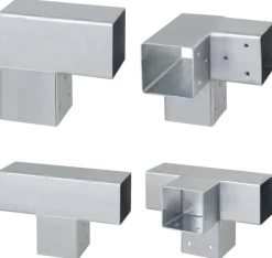 Paalverbinder voor pergola hoekstuk 3-kants 7x7 cm gegalvaniseerd