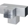 Paalverbinder voor pergola T-verbindingsstuk 4-kants 9x9 cm gegalvaniseerd