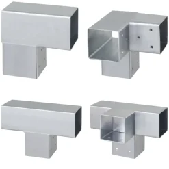 Paalverbinder voor pergola T-verbindingsstuk 4-kants 9x9 cm gegalvaniseerd