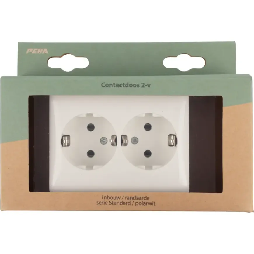 PEHA Standard stopcontact dubbel geaard wit