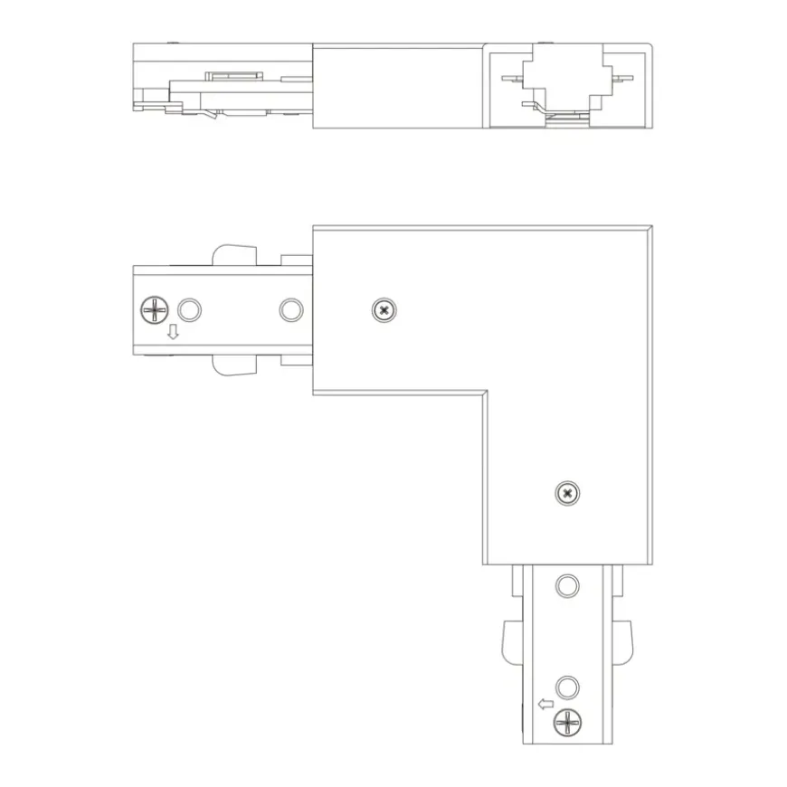 Philips EasyLink L-vormige connector rechtse hoek railverlichting zwart