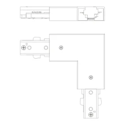 Philips EasyLink L-vormige connector linkse hoek railverlichting wit