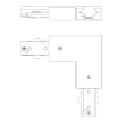 Philips EasyLink L-vormige connector rechtse hoek railverlichting wit