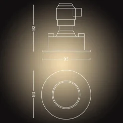 Philips Hue badkamerinbouwspot Adore chroom - warm tot koelwit licht 4.2W - 1 spot