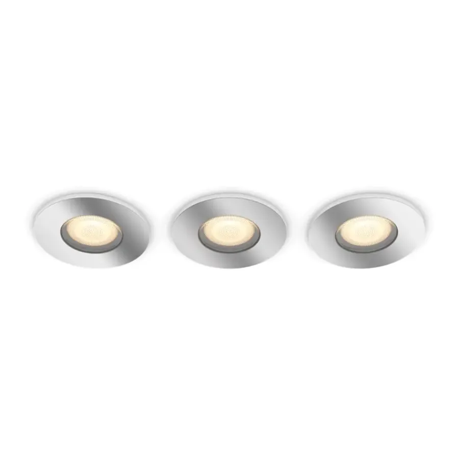 Philips Hue badkamer LED inbouwset Adore 3x5W chroom/wit incl, switch en bluetooth