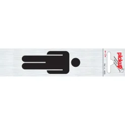 Pickup Alu deurbordje heren symbool staand 165x44 mm
