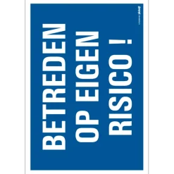 Pickup Combibord 23x33 cm Betreden op eigen risico