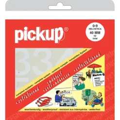 Pickup plakcijfers 0-9 Helvetica wit 40 mm