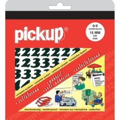 Pickup plakcijfers 0-9 zwart 15 mm