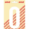 Pickup plakcijfer 0 wit mat 120 mm