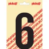 Pickup plakcijfer 6 zwart mat 120 mm