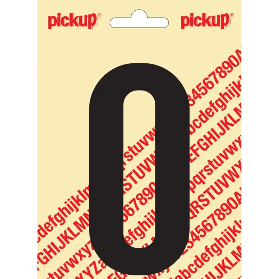 Pickup plakcijfer 0 zwart mat 120 mm