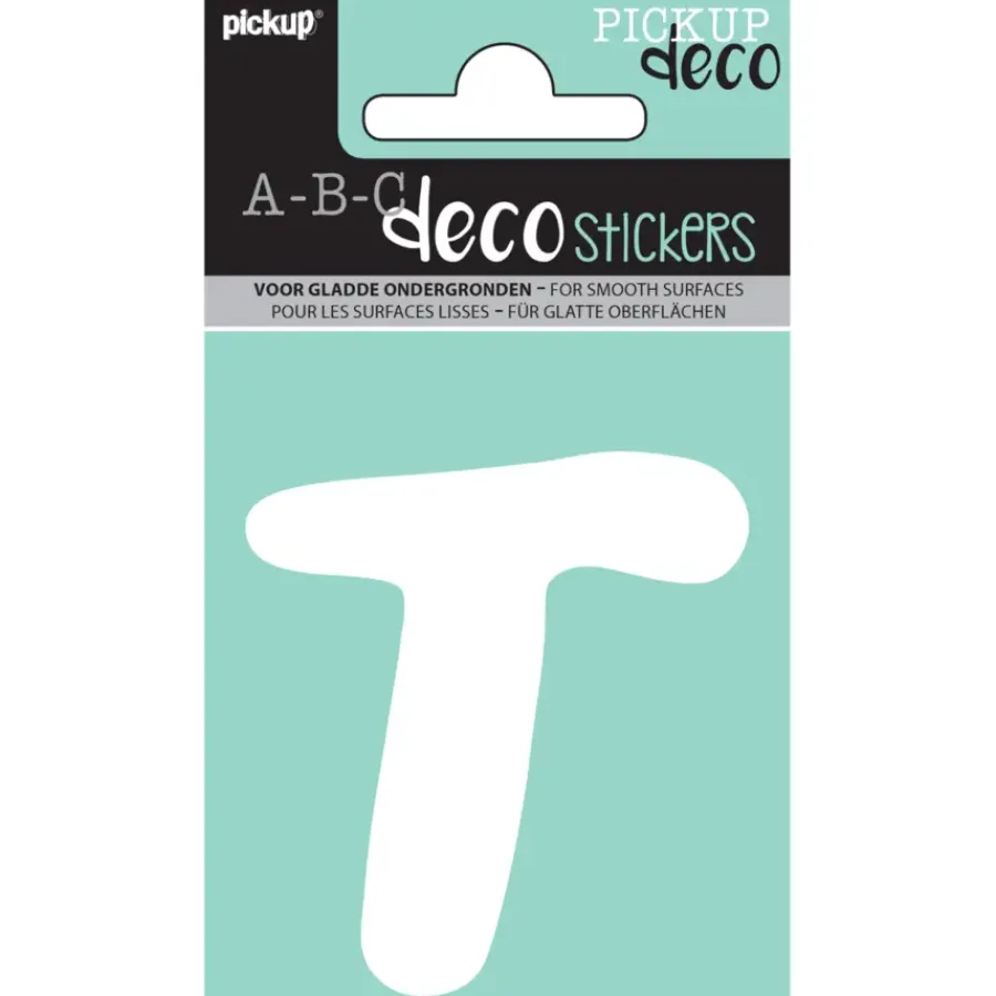 Pickup plakletter T Emma wit 70 mm