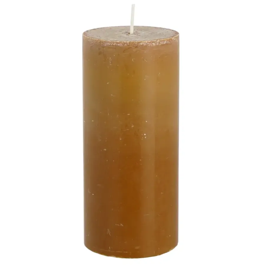 Geen Pilaar kaars donkerbruin - h15xd6,8cm