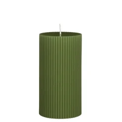 Geen Pilaar kaars donker groen - h13xd7cm