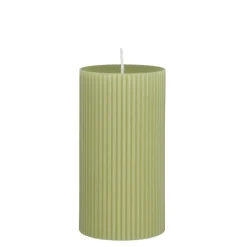 Geen Pilaar kaars licht groen - h13xd7cm
