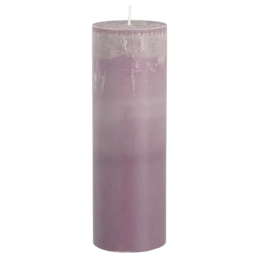 Geen Pilaar kaars lila- h20xd6,8cm
