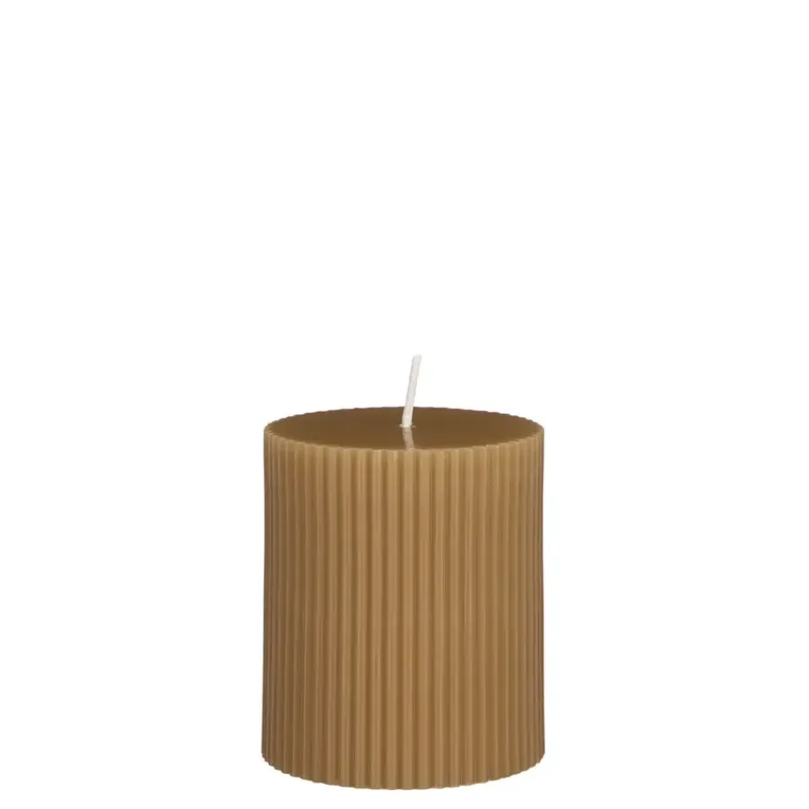 Geen Pilaar kaars paraffine l.bruin - h8xd7cm
