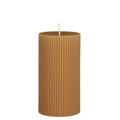Geen Pilaar kaars paraffine l.bruin - h13xd7cm