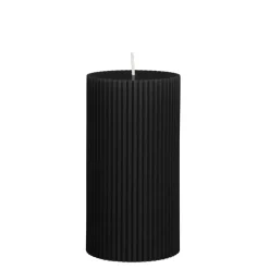 Geen Pilaar kaars paraffine zwart - h13xd7cm