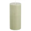 Geen Pilaar kaars stearine lichtgroen - h15xd6,8cm