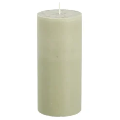 Geen Pilaar kaars stearine lichtgroen - h15xd6,8cm