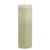 Geen Pilaar kaars stearine lichtgroen - h20xd6,8cm