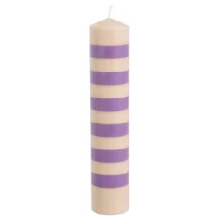 Geen Pilaar kaars stearine licht roze lila - h25xd5cm