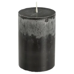 Geen Pilaar kaars stearine zwart - h10xd6,8cm