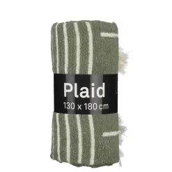 Geen Plaid streep d.groen - l180xb130cm