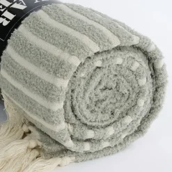 Geen Plaid streep l.groen - l180xb130cm