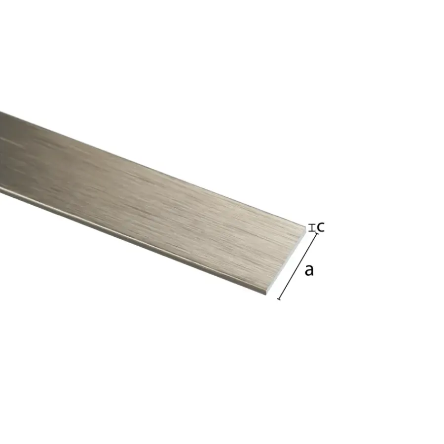 Geen Plat profiel aluminium titanium 30x2x1000mm