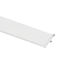 Geen Platprofiel aluminium wit 30x2x1000 mm