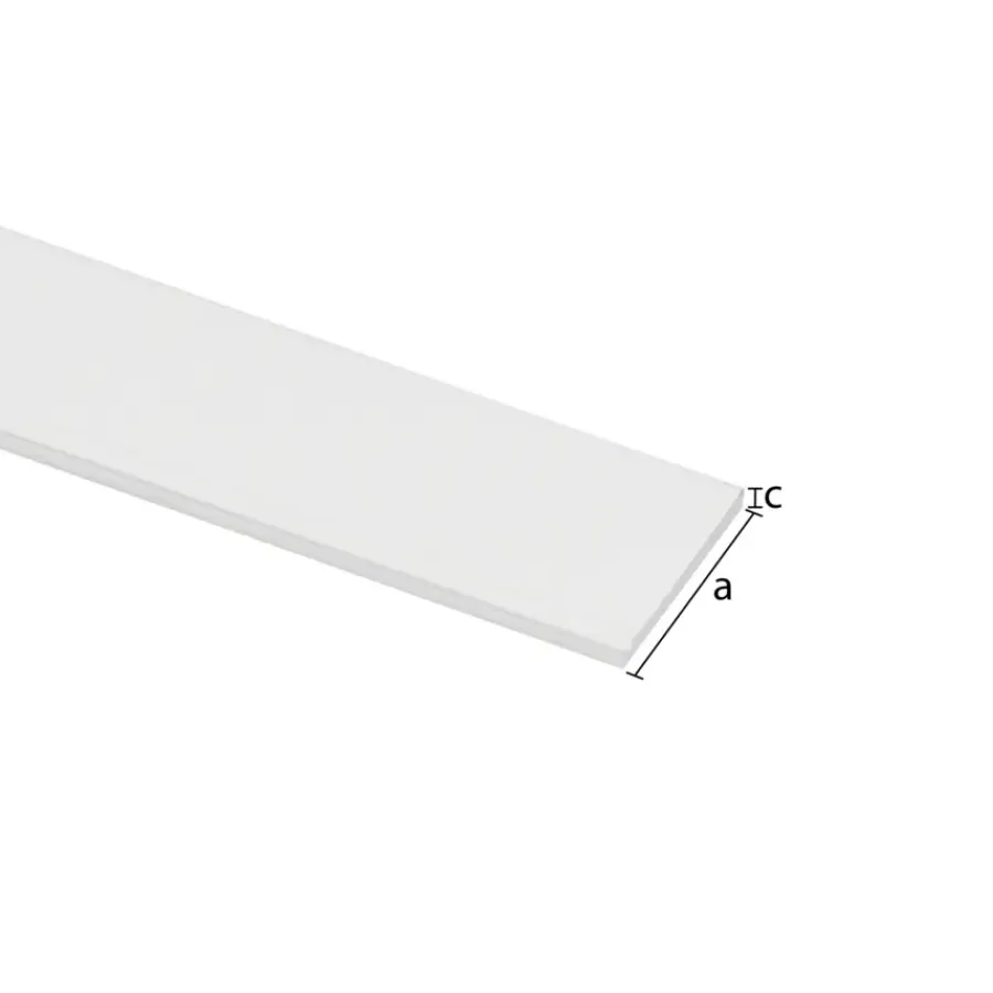 Geen Platprofiel aluminium wit 30x2x1000 mm