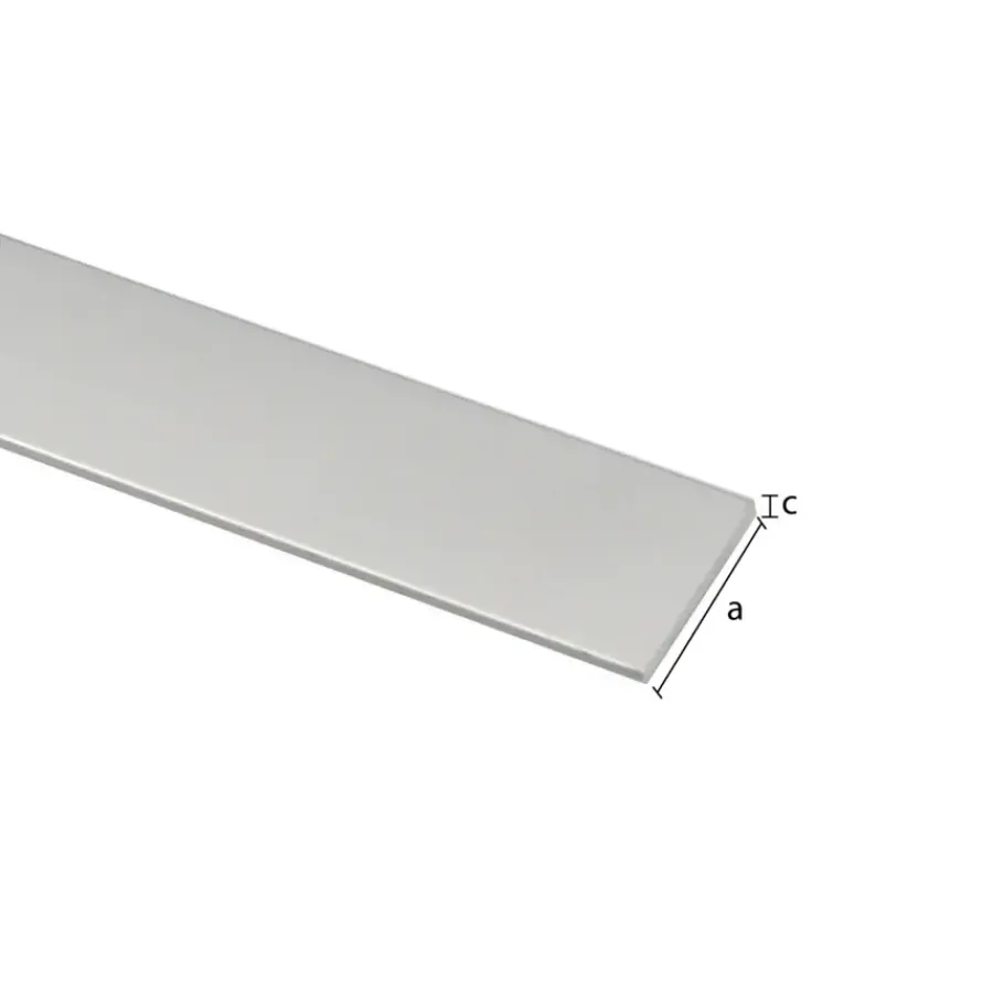 Geen Plat profiel zilver aluminium 20x2x2000 mm