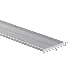Geen Profiel plat aluminium brut 25x2x2000mm