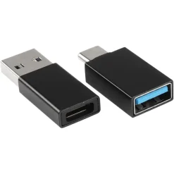 Q-Link adapter 1x USB-C/A en 1x USB-A/C zwart