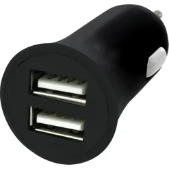 Q-Link Autolader 12V met 2 USB-A zwart