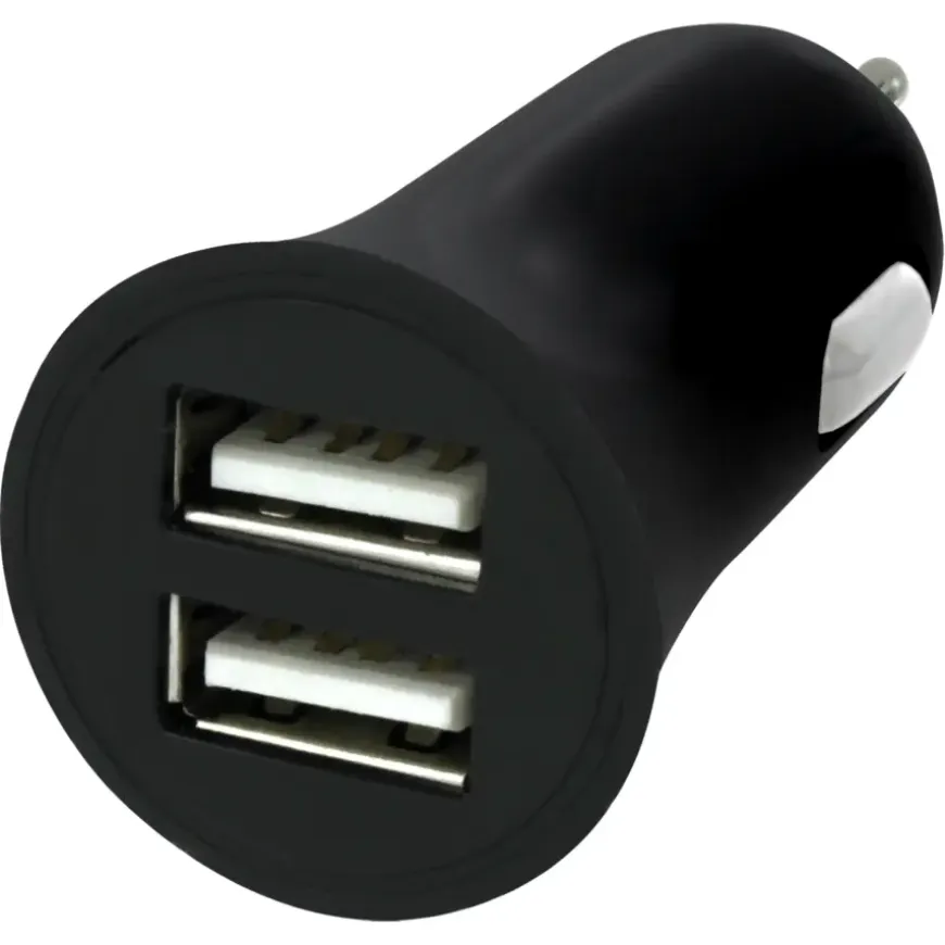 Q-Link Autolader 12V met 2 USB-A zwart