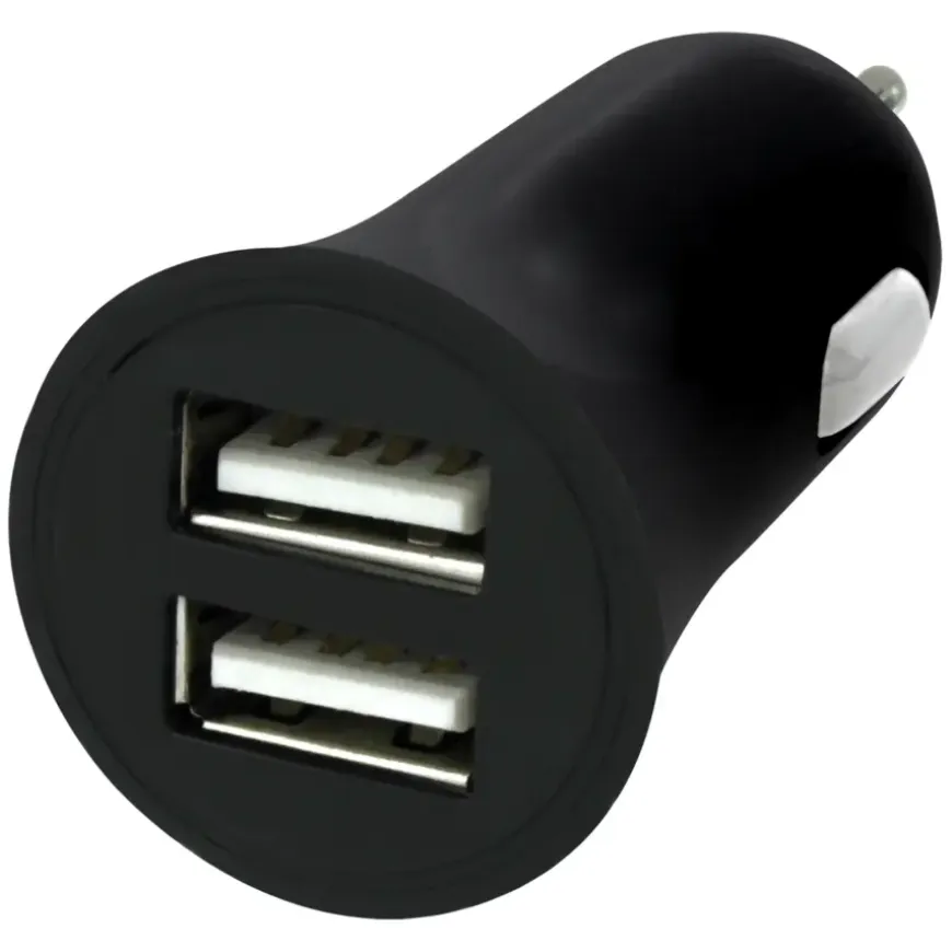 Q-Link Autolader 12V met 2 USB-A zwart