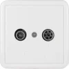 Q-Link coax contactdoos rtv eind/rijgbaar opbouw wit