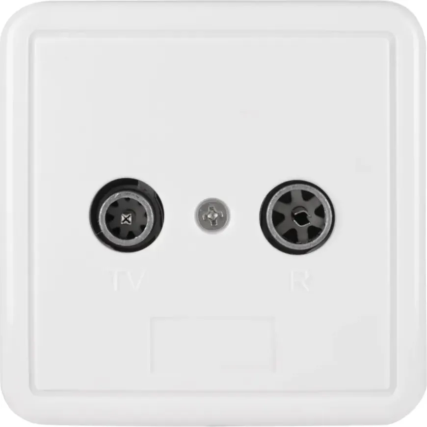 Q-Link coax contactdoos rtv eind/rijgbaar opbouw wit