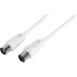 Q-Link coax kabel 3CV2 HF stekker recht 2 meter wit