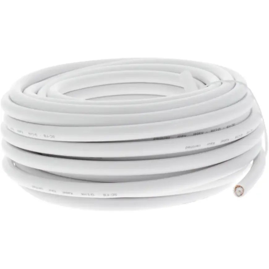 Q-Link coax kabel 10 meter wit kabelkeur