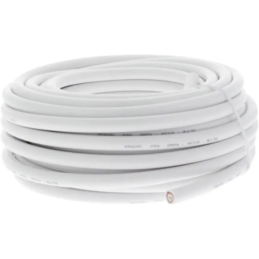 Q-Link coax kabel 10 meter wit kabelkeur