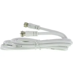 Q-Link coax kabel RG59 met F-connector 2 meter wit