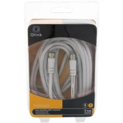 Q-Link coax kabel RG59 met F-connector 5 meter wit