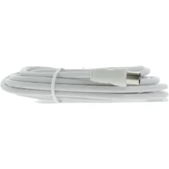 Q-Link coax kabel stekker recht 5 meter wit kabelkeur