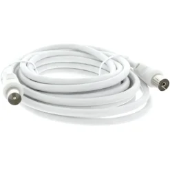 Q-Link coax kabel stekker recht 5 meter wit kabelkeur